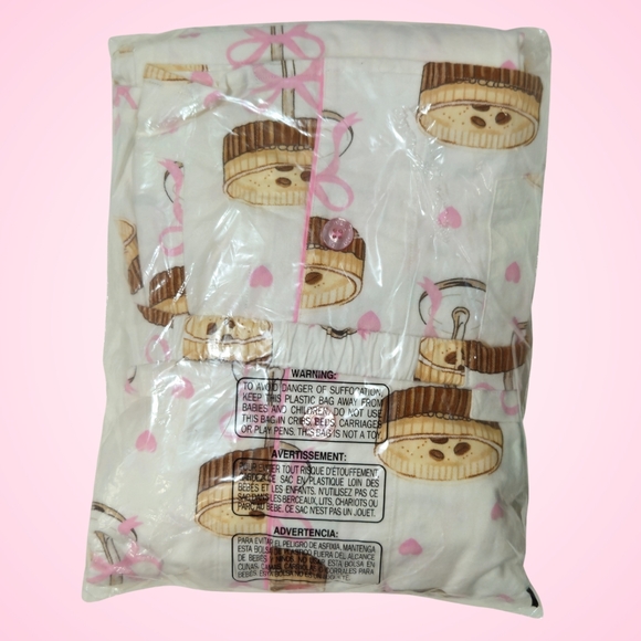 PJ Salvage Flannel Pajama Set XL Ivory Espresso Martini NWT - Picture 2 of 2